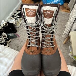 The North Face Brown and Gray Winter Boots Waterproof Lace-Up